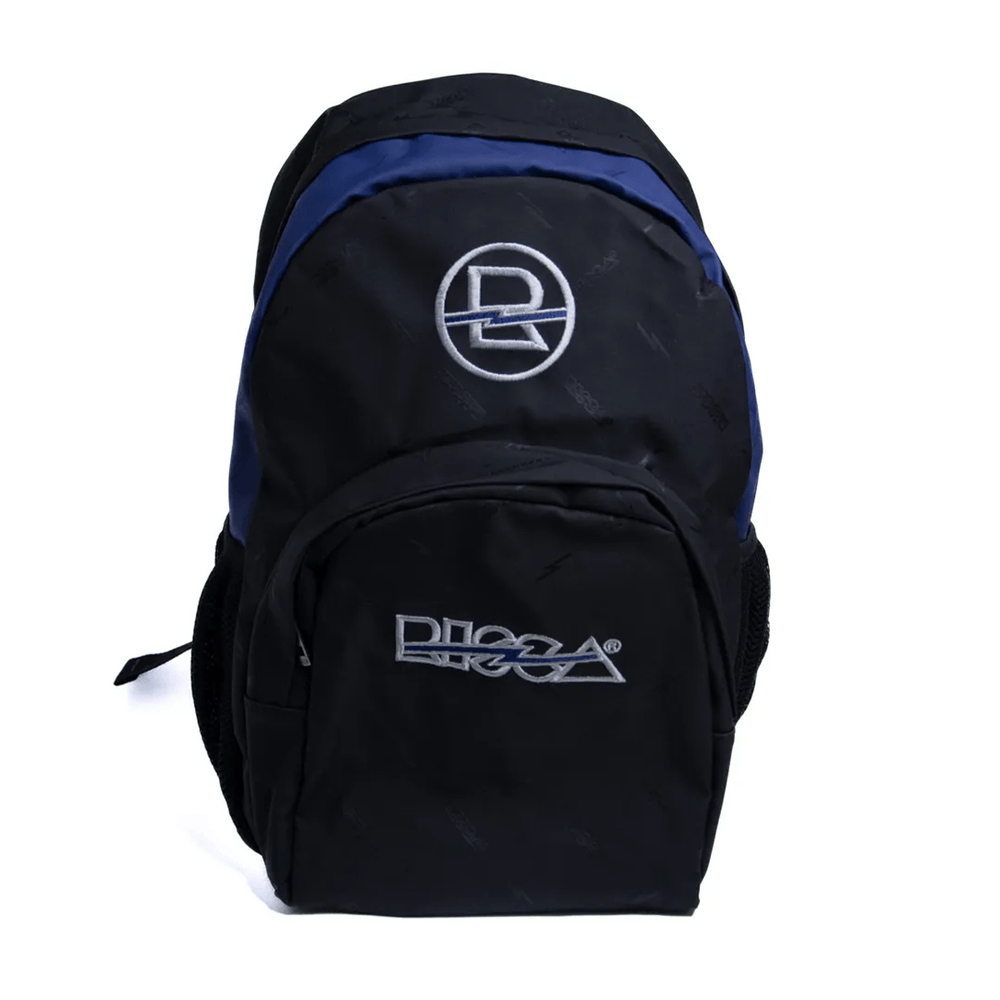 Mochila Escolar 9077 Preto com Azul - Risca Mochila Escolar 9077 Preto com Azul - Risca